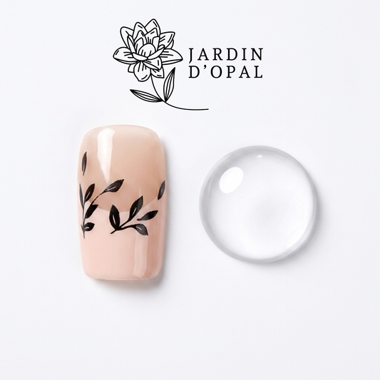 Opal Nude Hojas Negras Nail Stickers
