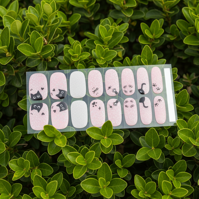 FleurPress Pink and Black Cat