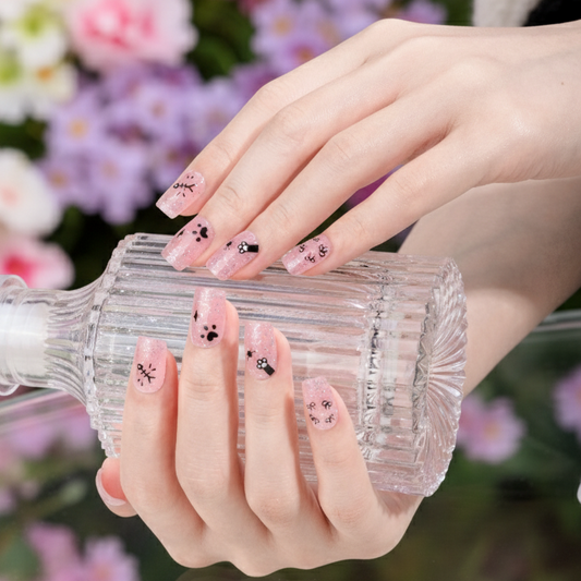 FleurPress Pink and Black Cat