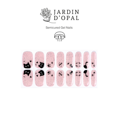 FleurPress Pink and Black Cat