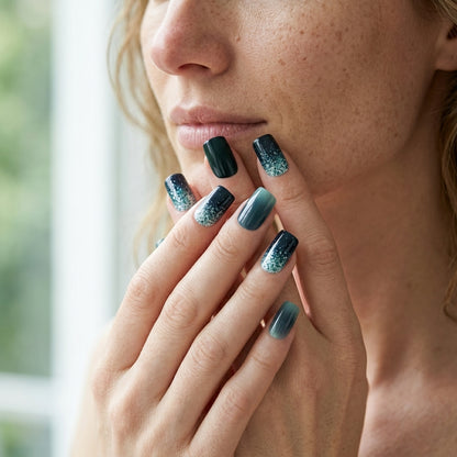 Opal Azul Noche Brillante Nail Stickers