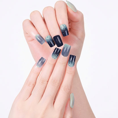 Opal Azul Noche Brillante Nail Stickers