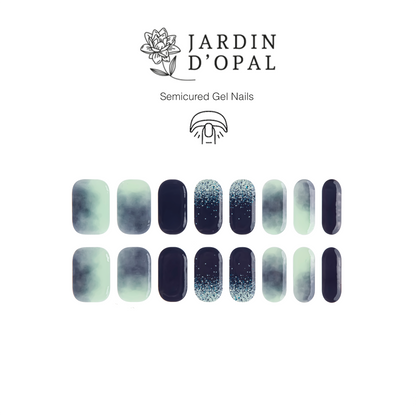 Opal Azul Noche Brillante Nail Stickers