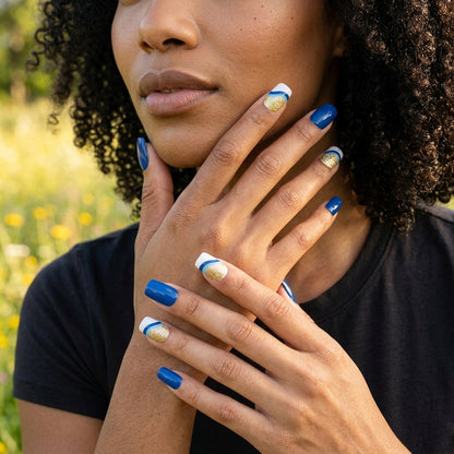 Opal Azul y Blanco Nail Wraps