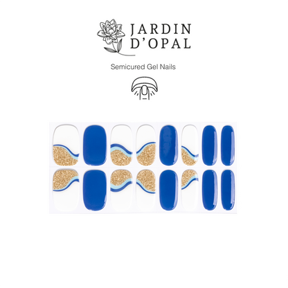 Opal Azul y Blanco Nail Wraps