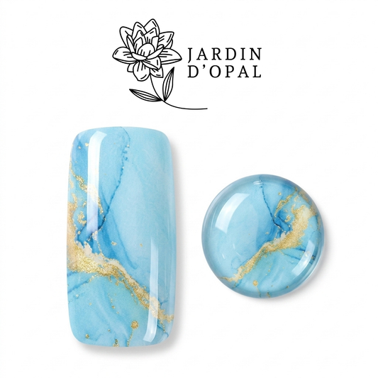 Opal Azul y Dorado Nail Wraps