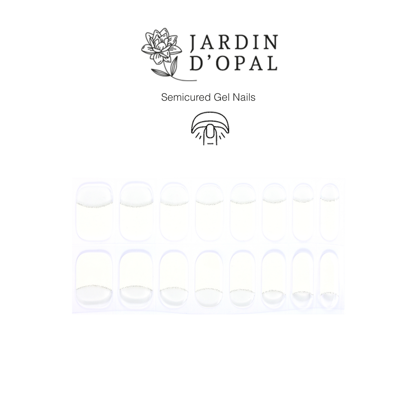 Opal Blanco Cristal Nail Stickers