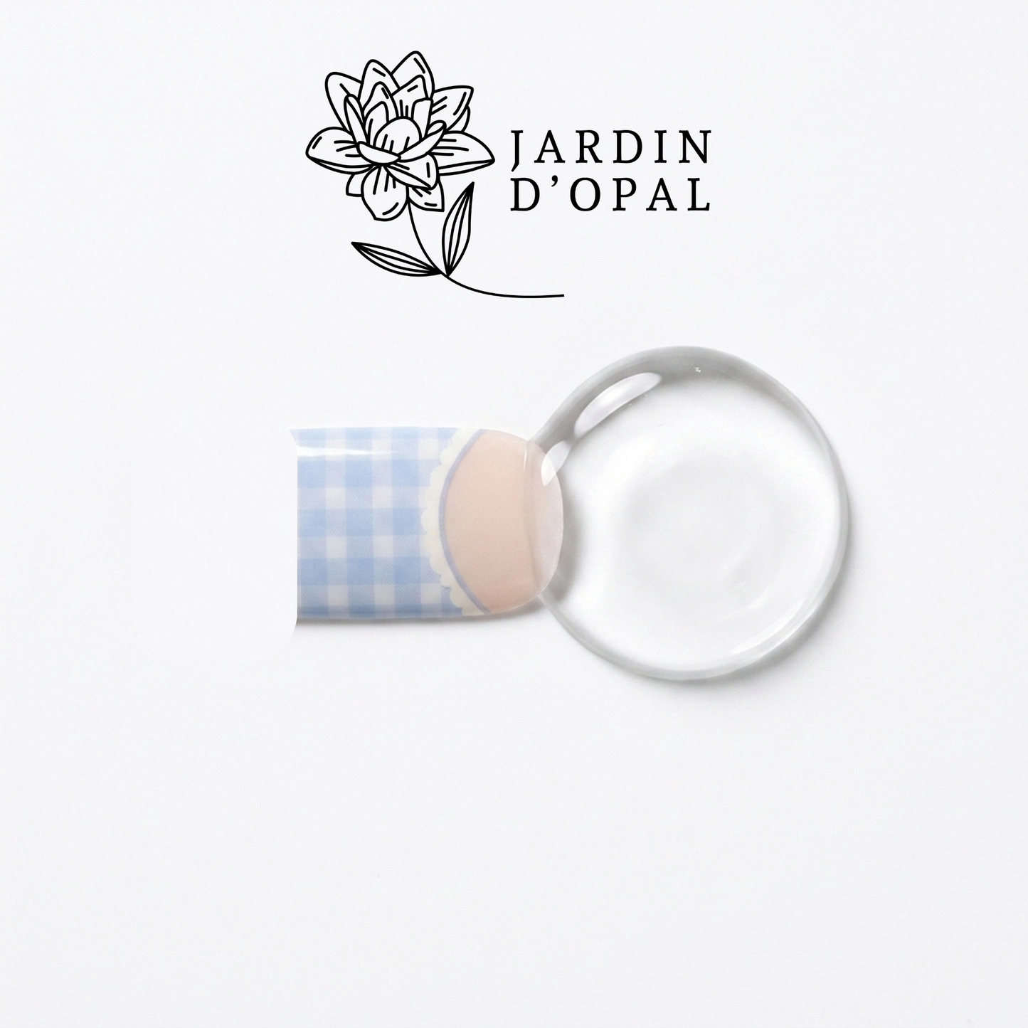 Opal Blanco y Azul Nail Stickers