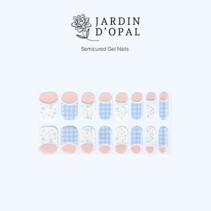 Opal Blanco y Azul Nail Stickers