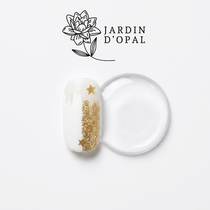 Opal Blanco y Dorado Nail Stickers