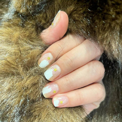 Opal Blanco y Dorado Nail Stickers