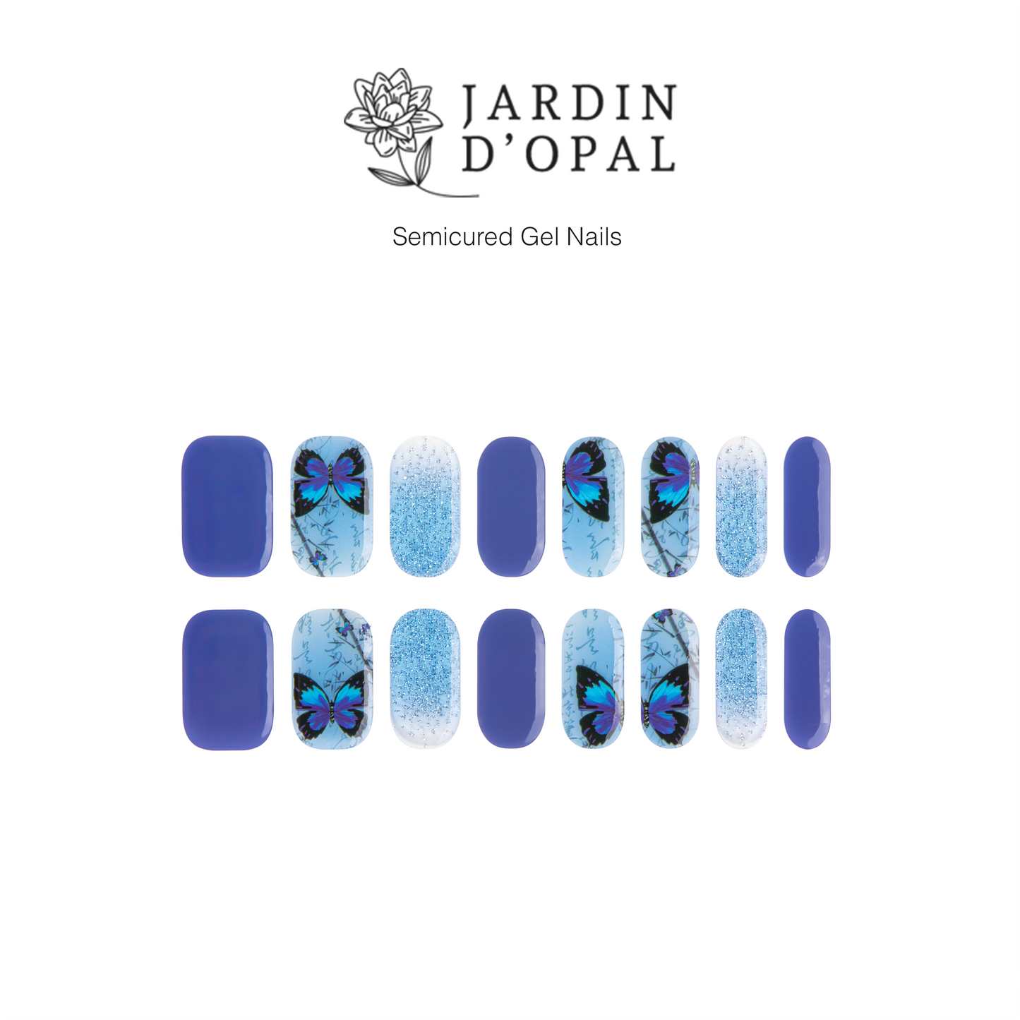 Opal Mariposa Morada Nail Stickers
