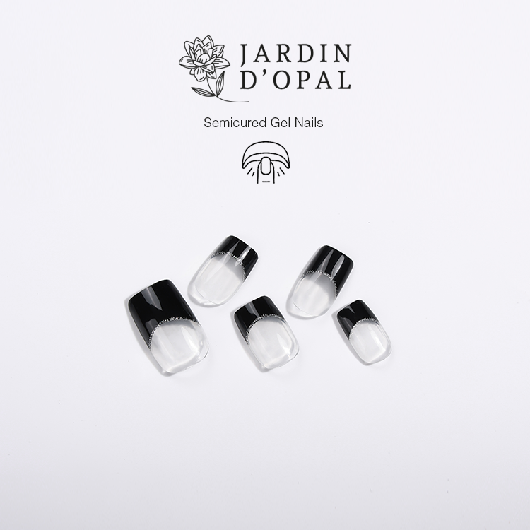 Opal Negro Cristal Nail Wraps