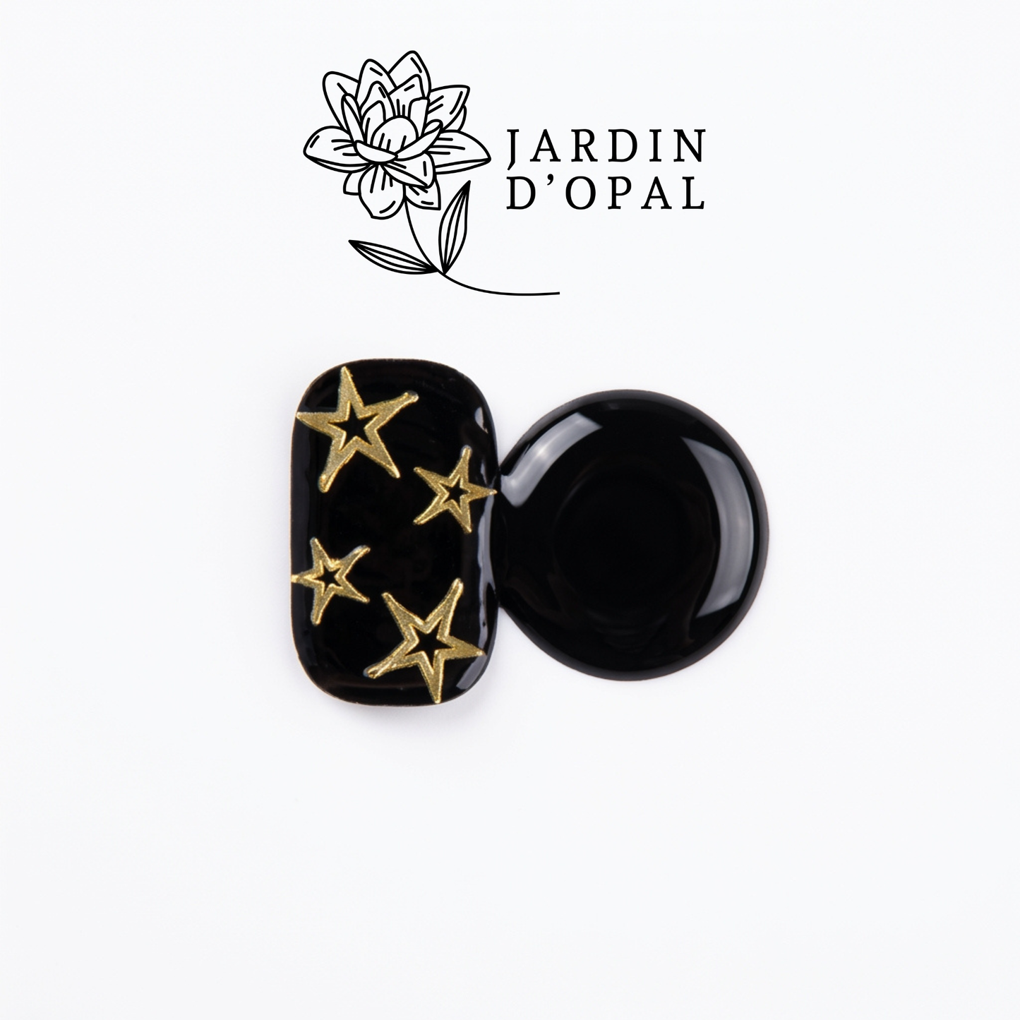 Opal Negro y Dorado Nail Stickers