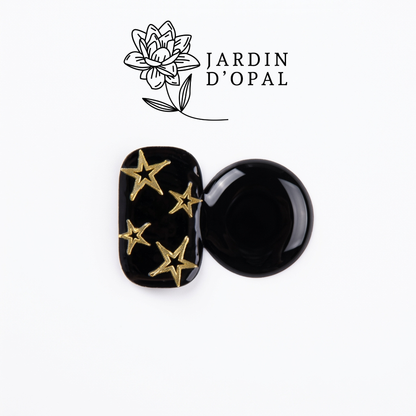 Opal Negro y Dorado Nail Stickers