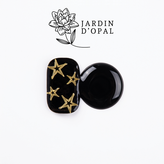 Opal Negro y Dorado Nail Stickers