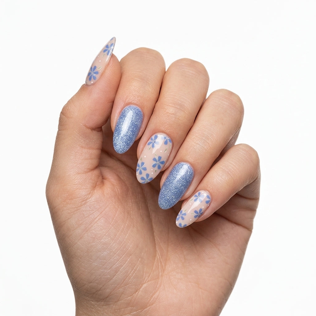 Opal Nude y Azul Nail Wraps