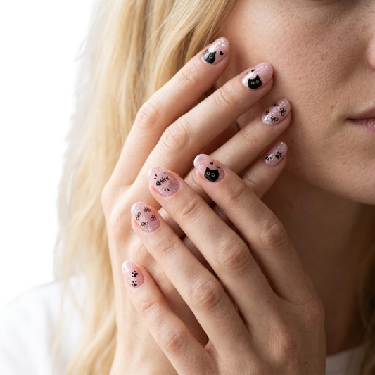 Opal Rosa y Gato Negro Nail Wraps