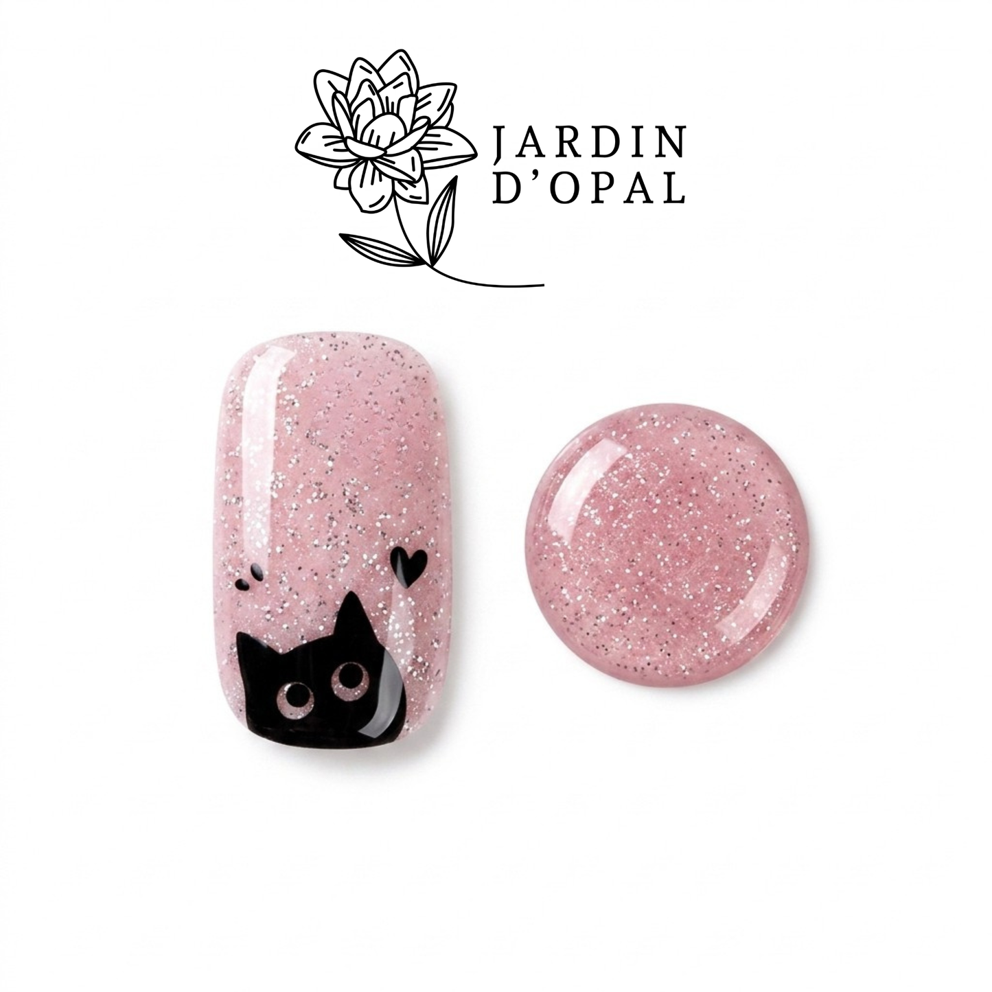 Opal Rosa y Gato Negro Nail Wraps