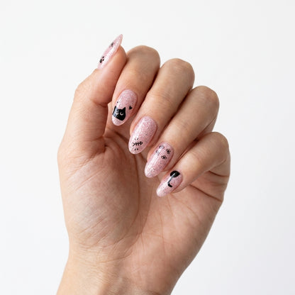 Opal Rosa y Gato Negro Nail Wraps
