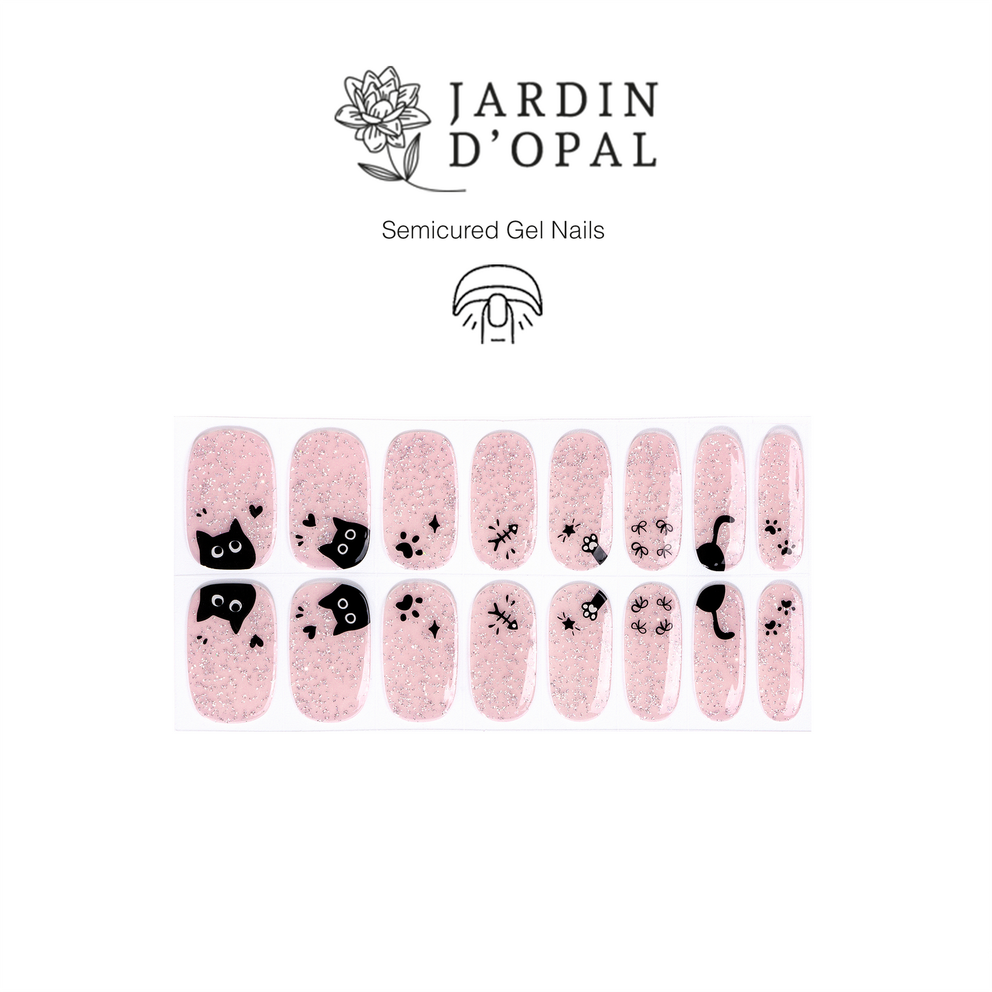 Opal Rosa y Gato Negro Nail Wraps