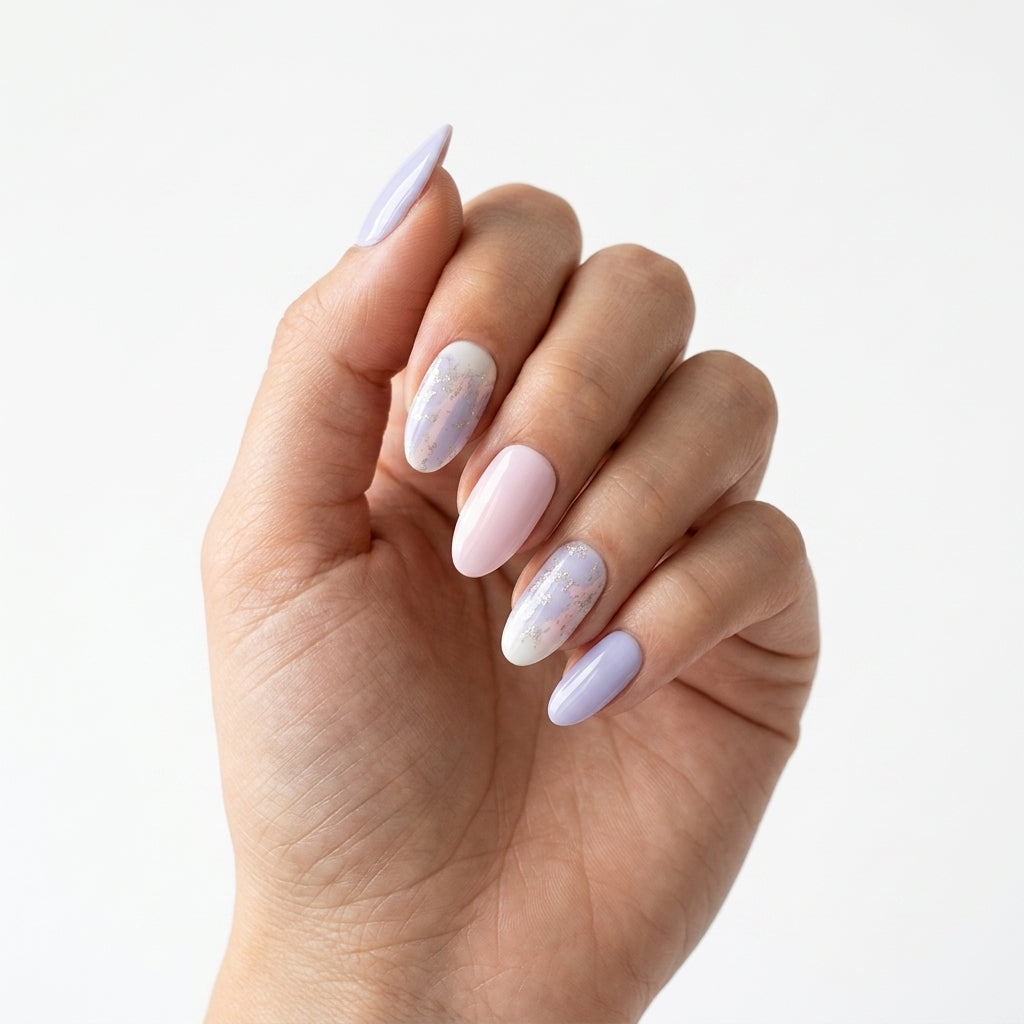 Opal Rosa y Morado Nail Stickers