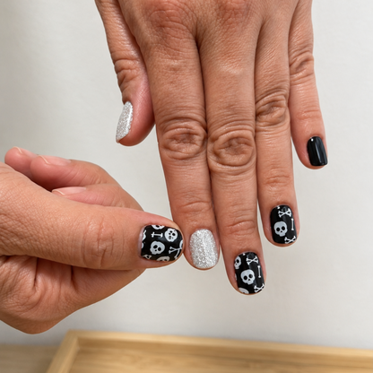 Opal Skull Punk Nail Stickers