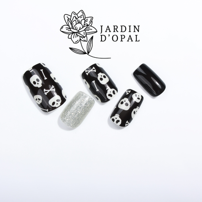 Opal Skull Punk Nail Stickers
