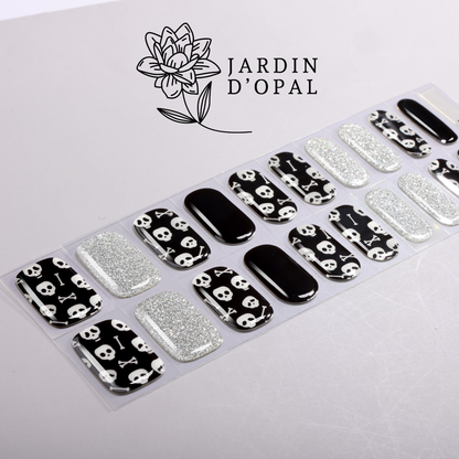 Opal Skull Punk Nail Stickers