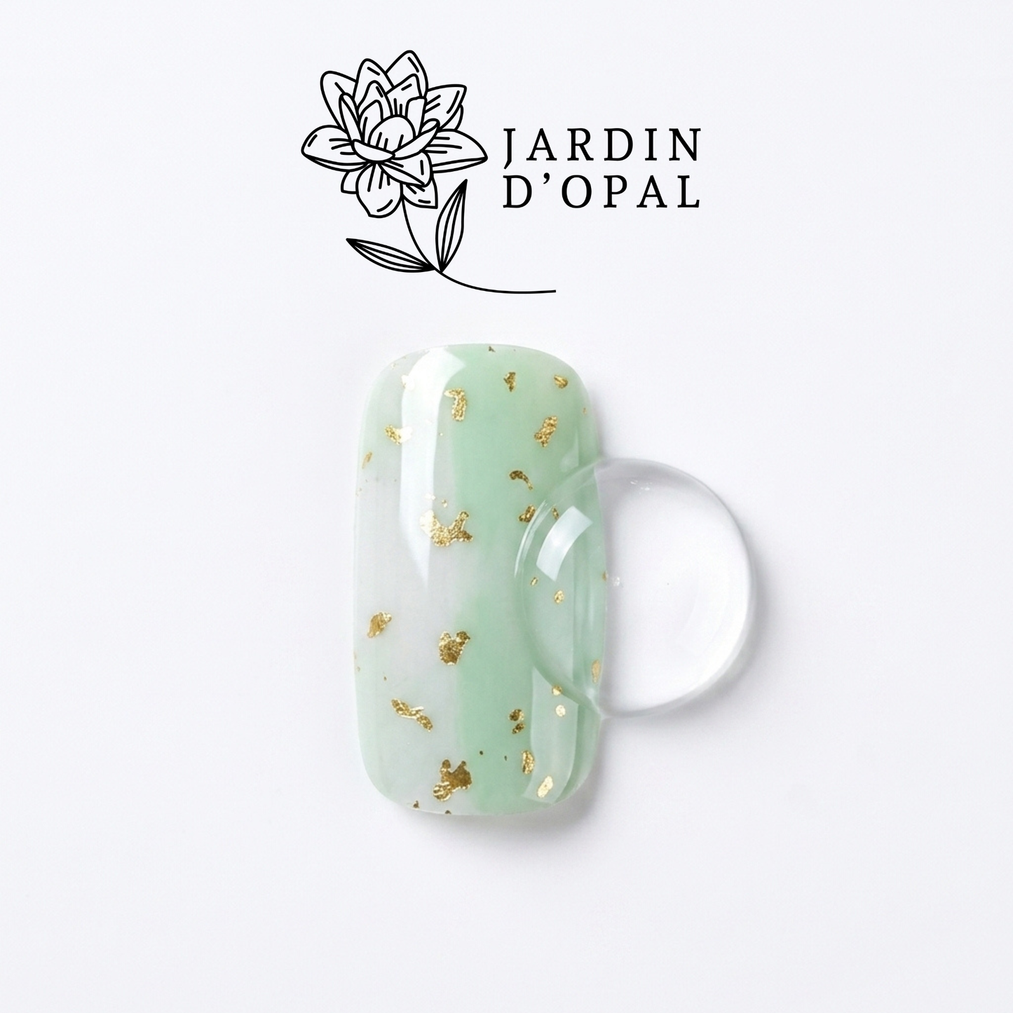 Opal Verde y Dorado Nail Stickers
