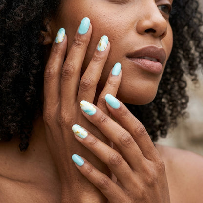 Opal Verde y Dorado Nail Wraps