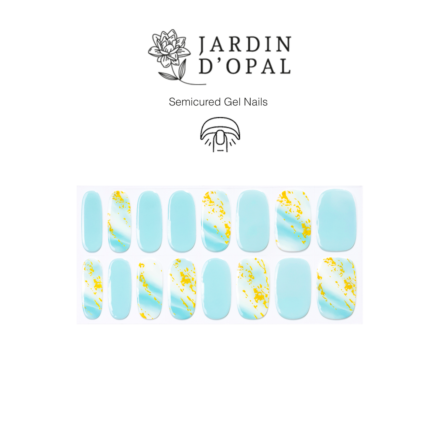 Opal Verde y Dorado Nail Wraps