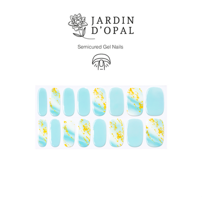 Opal Verde y Dorado Nail Wraps